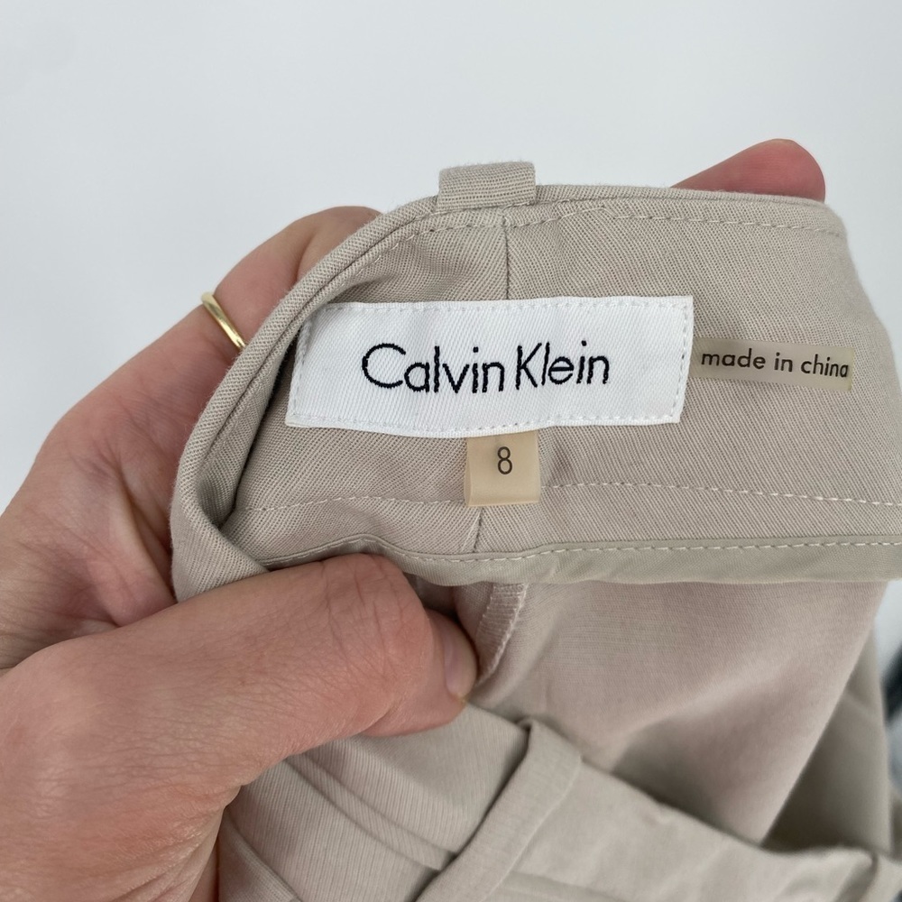 Calvin Klein women's tan straight leg dress pants 8 - Picture 5 of 8